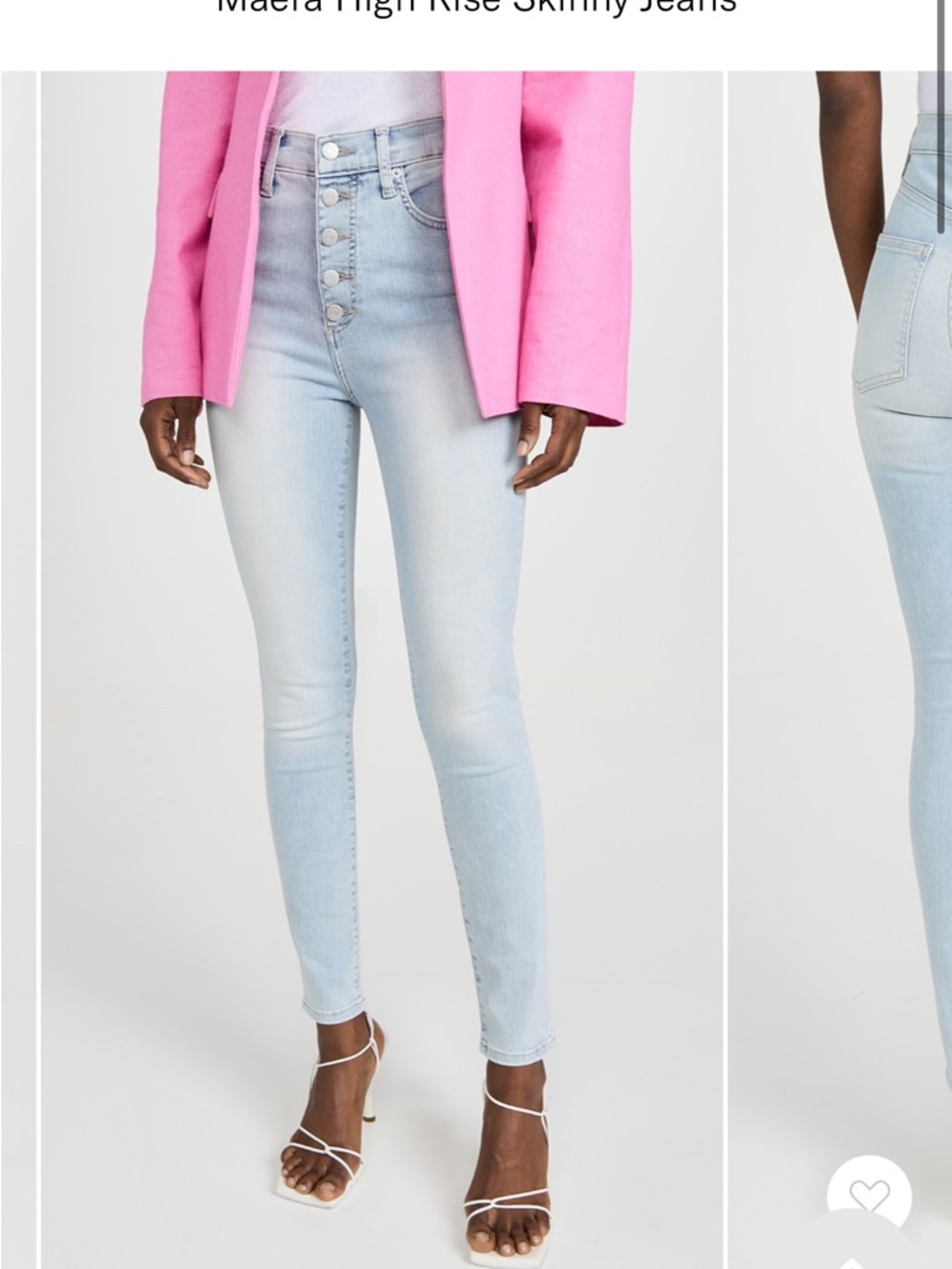 Veronica Beard Maera High-Waisted Light Blue Jeans: flattering & form fitting